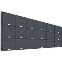 Al Briefkastensysteme - 18er Briefkasten Anthrazit Anlage 18 Fach Wandbriefkasten Postkasten Al Briefkastensysteme - 18er Briefkasten Anthrazit Anlage 18 Fach Wandbriefkasten Postkasten von AL BRIEFKASTENSYSTEME