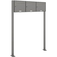 Al Briefkastensysteme - 3er Premium Standbriefkasten ral 9007 freistehend Postkasten Ständer 3x1 von AL BRIEFKASTENSYSTEME