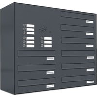 Al Briefkastensysteme - 9er Briefkastenanlage für Tür- Zaundurchwurf Klingel ral 7016 Anthrazit Al Briefkastensysteme - 9er Briefkastenanlage für Tür- Zaundurchwurf Klingel ral 7016 Anthrazit von AL BRIEFKASTENSYSTEME