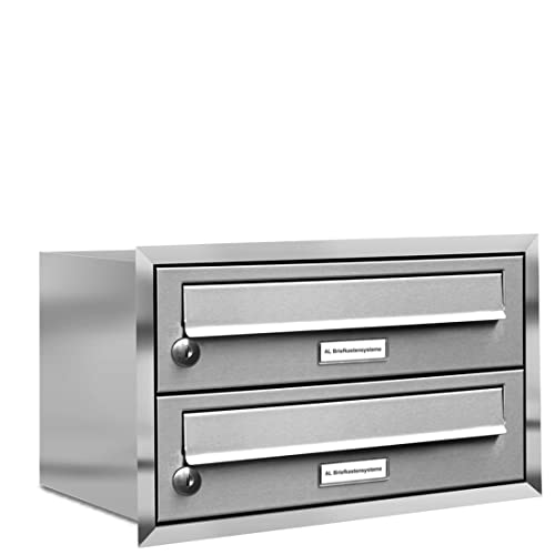 AL Briefkastensysteme, 2er Unterputzbriefkasten, Doppel-Briefkasten rostfrei, 2 Fach Briefkastenanlage modern, Edelstahl Postkasten AL Briefkastensysteme, 2er Unterputzbriefkasten, Doppel-Briefkasten rostfrei, 2 Fach Briefkastenanlage modern, Edelstahl Postkasten von AL Briefkastensysteme