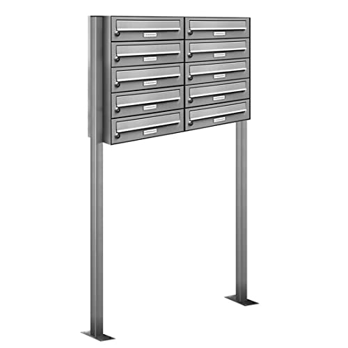 AL Briefkastensysteme 10er Edelstahl Standbriefkasten rostfrei als 10 Fach Briefkastenanlage DIN A4 in Postkasten Briefkasten Design modern AL Briefkastensysteme 10er Edelstahl Standbriefkasten rostfrei als 10 Fach Briefkastenanlage DIN A4 in Postkasten Briefkasten Design modern von AL Briefkastensysteme