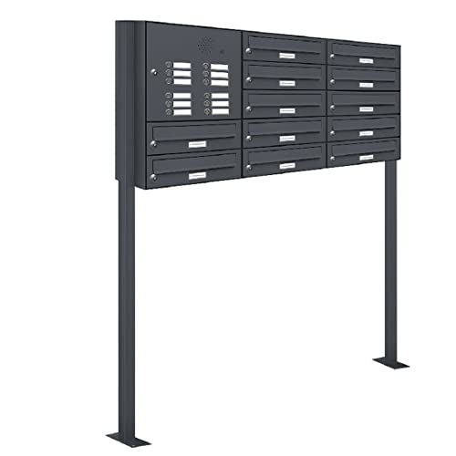 AL Briefkastensysteme 12er Standbriefkasten in Anthrazitgrau RAL 7016 mit Klingel als 12 Fach Briefkastenanlage in Postkasten Briefkasten modern AL Briefkastensysteme 12er Standbriefkasten in Anthrazitgrau RAL 7016 mit Klingel als 12 Fach Briefkastenanlage in Postkasten Briefkasten modern von AL Briefkastensysteme