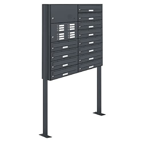 AL Briefkastensysteme 12er Standbriefkasten in Anthrazitgrau RAL 7016 mit Klingel als 12 Fach Briefkastenanlage in Postkasten Briefkasten modern AL Briefkastensysteme 12er Standbriefkasten in Anthrazitgrau RAL 7016 mit Klingel als 12 Fach Briefkastenanlage in Postkasten Briefkasten modern von AL Briefkastensysteme