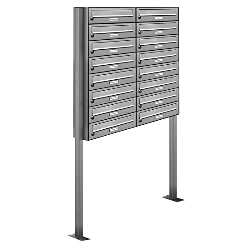 AL Briefkastensysteme 16er V2A Edelstahl Stand Briefkasten rostfrei als 16 Fach Briefkastenanlage Freistehend DIN A4 in Postkasten Design modern AL Briefkastensysteme 16er V2A Edelstahl Stand Briefkasten rostfrei als 16 Fach Briefkastenanlage Freistehend DIN A4 in Postkasten Design modern von AL Briefkastensysteme