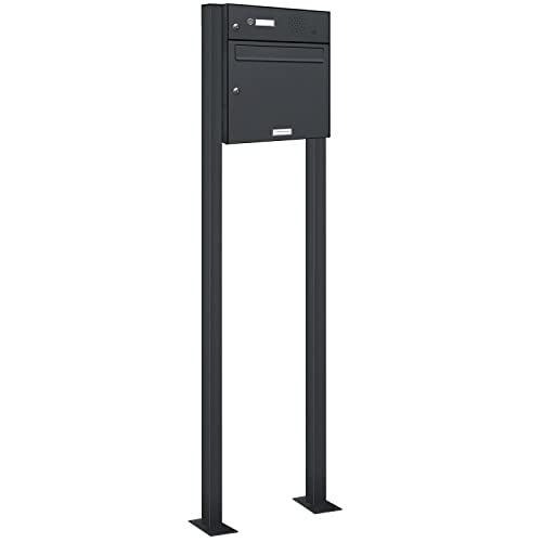 AL Briefkastensysteme 1er Standbriefkasten Anthrazitgrau RAL 7016 mit Klingel als 1 Fach Briefkastenanlage in Postkasten Briefkasten Design modern AL Briefkastensysteme 1er Standbriefkasten Anthrazitgrau RAL 7016 mit Klingel als 1 Fach Briefkastenanlage in Postkasten Briefkasten Design modern von AL Briefkastensysteme