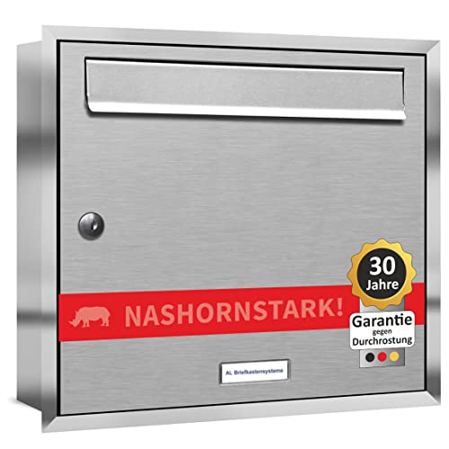 AL Briefkastensysteme 1er Unterputzbriefkasten, Briefkastenanlage 1-Fach modern, Edelstahl Postkasten von AL Briefkastensysteme