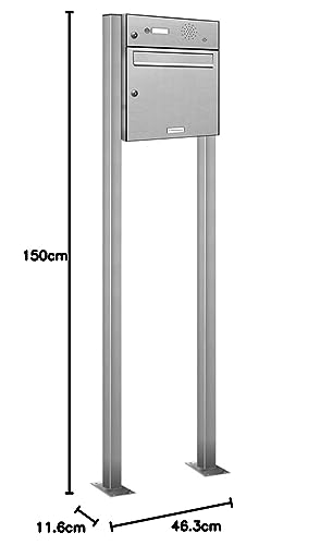 AL Briefkastensysteme 1er V2A Edelstahl Standbriefkasten mit Klingel rostfrei als 1 Fach Briefkastenanlage in Postkasten Briefkasten Design modern von AL Briefkastensysteme