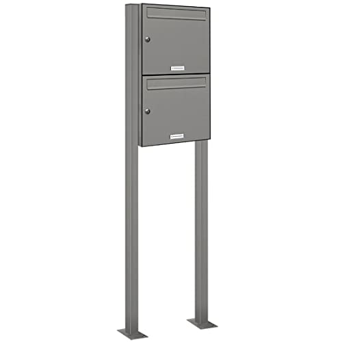 AL Briefkastensysteme 2er Standbriefkasten in Aluminiumgrau RAL 9007 als 2 Fach Briefkastenanlage DIN A4 in Postkasten Doppel-Briefkasten Design modern AL Briefkastensysteme 2er Standbriefkasten in Aluminiumgrau RAL 9007 als 2 Fach Briefkastenanlage DIN A4 in Postkasten Doppel-Briefkasten Design modern von AL Briefkastensysteme
