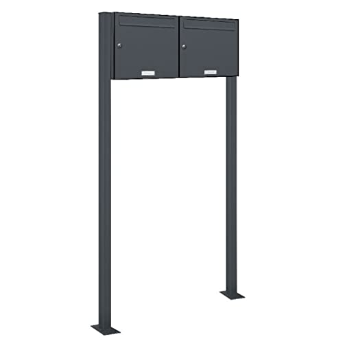 AL Briefkastensysteme 2er Standbriefkasten in Anthrazitgrau RAL 7016 als 2 Fach Briefkastenanlage DIN A4 in Postkasten Doppel-Briefkasten Design modern AL Briefkastensysteme 2er Standbriefkasten in Anthrazitgrau RAL 7016 als 2 Fach Briefkastenanlage DIN A4 in Postkasten Doppel-Briefkasten Design modern von AL Briefkastensysteme
