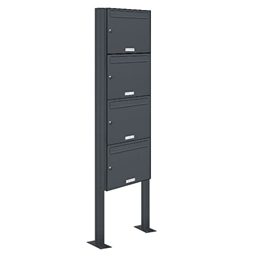 AL Briefkastensysteme 4er Standbriefkasten in Anthrazitgrau RAL 7016 als 4 Fach Briefkastenanlage DIN A4 in Postkasten Briefkasten Design modern AL Briefkastensysteme 4er Standbriefkasten in Anthrazitgrau RAL 7016 als 4 Fach Briefkastenanlage DIN A4 in Postkasten Briefkasten Design modern von AL Briefkastensysteme