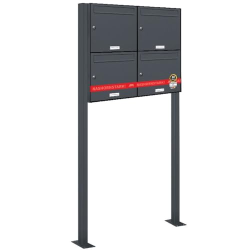 AL Briefkastensysteme 4er Standbriefkasten in Anthrazitgrau RAL 7016 als 4 Fach Briefkastenanlage DIN A4 in Postkasten Briefkasten Design modern AL Briefkastensysteme 4er Standbriefkasten in Anthrazitgrau RAL 7016 als 4 Fach Briefkastenanlage DIN A4 in Postkasten Briefkasten Design modern von AL Briefkastensysteme