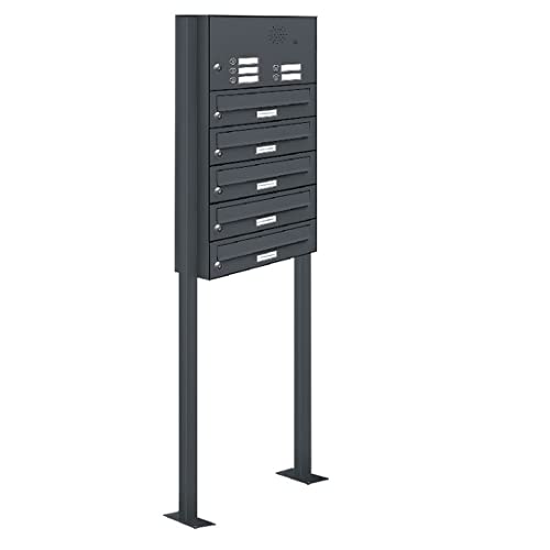 AL Briefkastensysteme 5er Standbriefkasten in Anthrazitgrau RAL 7016 mit Klingel als 5 Fach Briefkastenanlage in Postkasten Briefkasten modern AL Briefkastensysteme 5er Standbriefkasten in Anthrazitgrau RAL 7016 mit Klingel als 5 Fach Briefkastenanlage in Postkasten Briefkasten modern von AL Briefkastensysteme