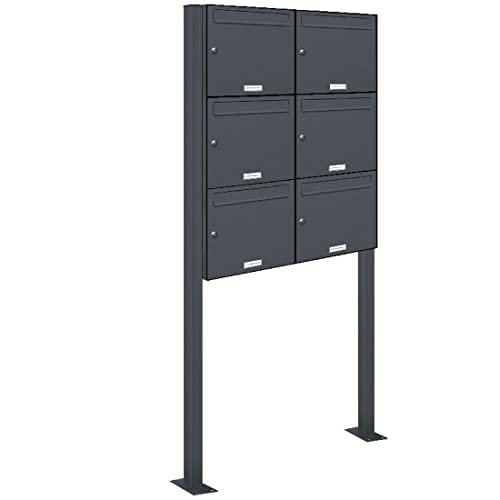 AL Briefkastensysteme 6er Standbriefkasten in Anthrazitgrau RAL 7016 als 6 Fach Briefkastenanlage DIN A4 in Postkasten Briefkasten Design modern AL Briefkastensysteme 6er Standbriefkasten in Anthrazitgrau RAL 7016 als 6 Fach Briefkastenanlage DIN A4 in Postkasten Briefkasten Design modern von AL Briefkastensysteme