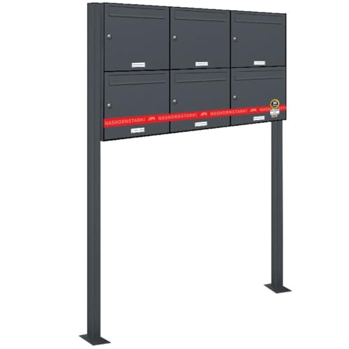 AL Briefkastensysteme 6er Standbriefkasten in Anthrazitgrau RAL 7016 als 6 Fach Briefkastenanlage DIN A4 in Postkasten Briefkasten Design modern AL Briefkastensysteme 6er Standbriefkasten in Anthrazitgrau RAL 7016 als 6 Fach Briefkastenanlage DIN A4 in Postkasten Briefkasten Design modern von AL Briefkastensysteme