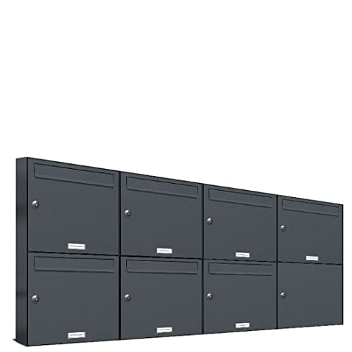 AL Briefkastensysteme 7er Briefkastenanlage Anthrazit Grau RAL 7016, Premium Briefkasten DIN A4, 7 Fach Postkasten modern Aufputz AL Briefkastensysteme 7er Briefkastenanlage Anthrazit Grau RAL 7016, Premium Briefkasten DIN A4, 7 Fach Postkasten modern Aufputz von AL Briefkastensysteme