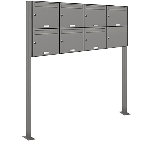 AL Briefkastensysteme 7er Standbriefkasten in Aluminiumgrau RAL 9007 als 7 Fach Briefkastenanlage DIN A4 in Postkasten Briefkasten Design modern AL Briefkastensysteme 7er Standbriefkasten in Aluminiumgrau RAL 9007 als 7 Fach Briefkastenanlage DIN A4 in Postkasten Briefkasten Design modern von AL Briefkastensysteme