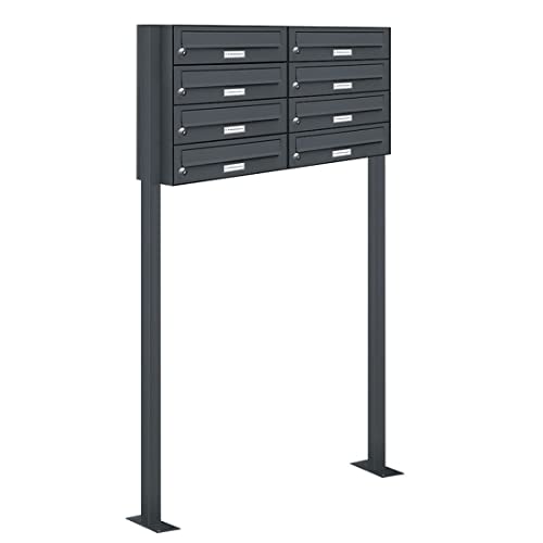 AL Briefkastensysteme 8er Briefkasten als Standbriefkasten, 8 Fach Briefkastenanlage in Anthrazit Grau RAL 7016 Postkasten modern AL Briefkastensysteme 8er Briefkasten als Standbriefkasten, 8 Fach Briefkastenanlage in Anthrazit Grau RAL 7016 Postkasten modern von AL Briefkastensysteme