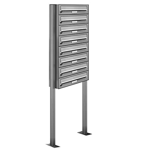 AL Briefkastensysteme 8er V2A Edelstahl Stand Briefkasten rostfrei als 8 Fach Briefkastenanlage Freistehend DIN A4 in Postkasten Design modern AL Briefkastensysteme 8er V2A Edelstahl Stand Briefkasten rostfrei als 8 Fach Briefkastenanlage Freistehend DIN A4 in Postkasten Design modern von AL Briefkastensysteme