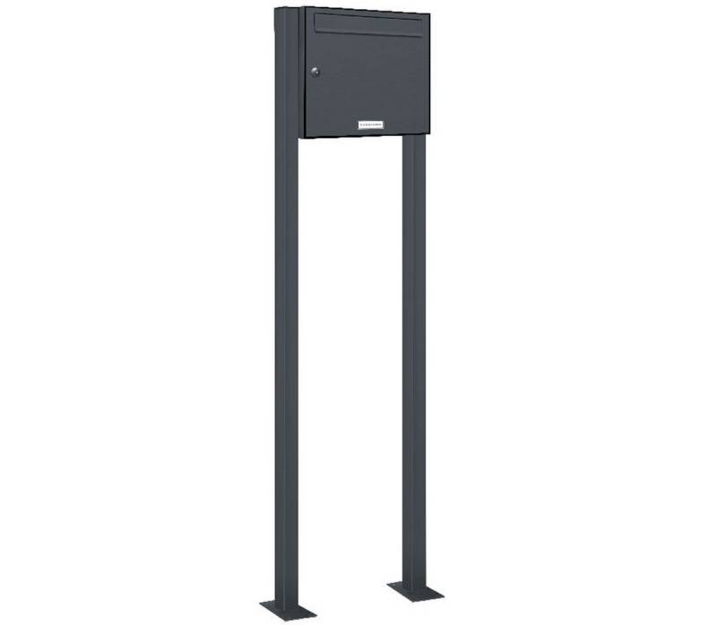 AL Briefkastensysteme Standbriefkasten 1 Fach Premium Briefkasten A4 in RAL 7016 Anthrazit Grau wetterfest von AL Briefkastensysteme