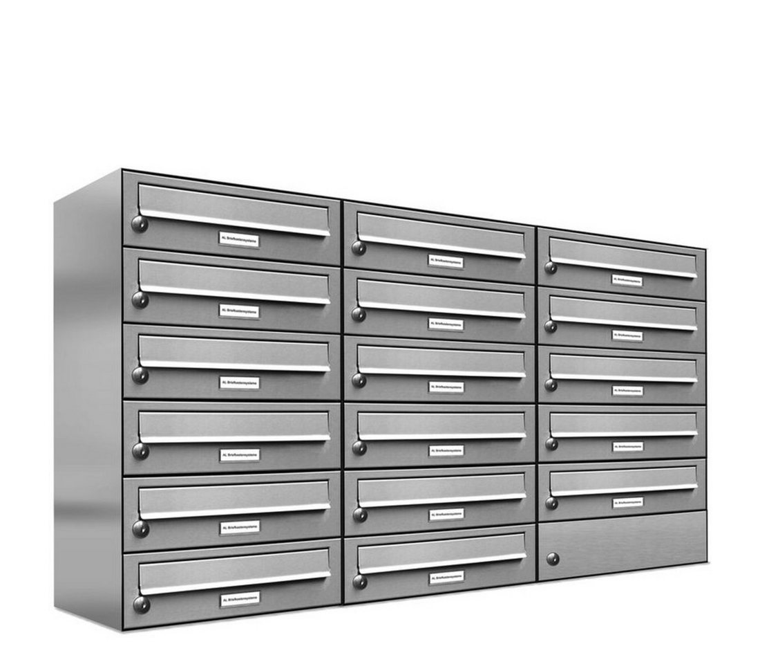 AL Briefkastensysteme Wandbriefkasten 17 Fach Premium Edelstahl Briefkasten Post A4 modern robustwetterfest AL Briefkastensysteme Wandbriefkasten 17 Fach Premium Edelstahl Briefkasten Post A4 modern robustwetterfest von AL Briefkastensysteme