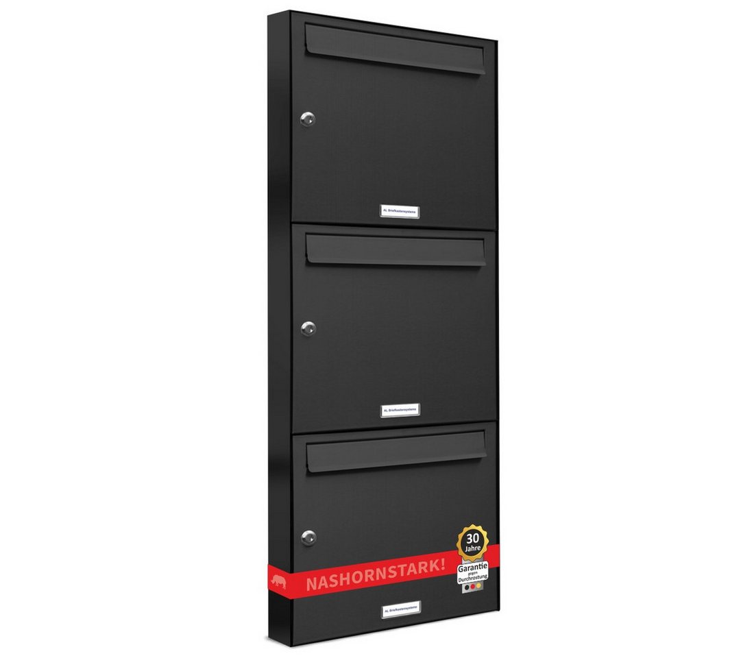 AL Briefkastensysteme Wandbriefkasten 3 Fach Premium Briefkasten A4 in RAL 7016 Anthrazit Grau wetterfest AL Briefkastensysteme Wandbriefkasten 3 Fach Premium Briefkasten A4 in RAL 7016 Anthrazit Grau wetterfest von AL Briefkastensysteme