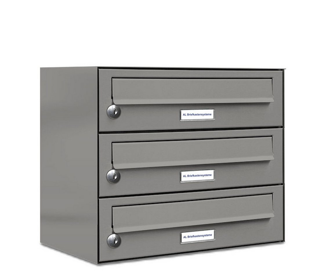 AL Briefkastensysteme Wandbriefkasten 3 Fach Premium Briefkasten A4 in RAL Farbe 9007 Aluminium Grau AL Briefkastensysteme Wandbriefkasten 3 Fach Premium Briefkasten A4 in RAL Farbe 9007 Aluminium Grau von AL Briefkastensysteme