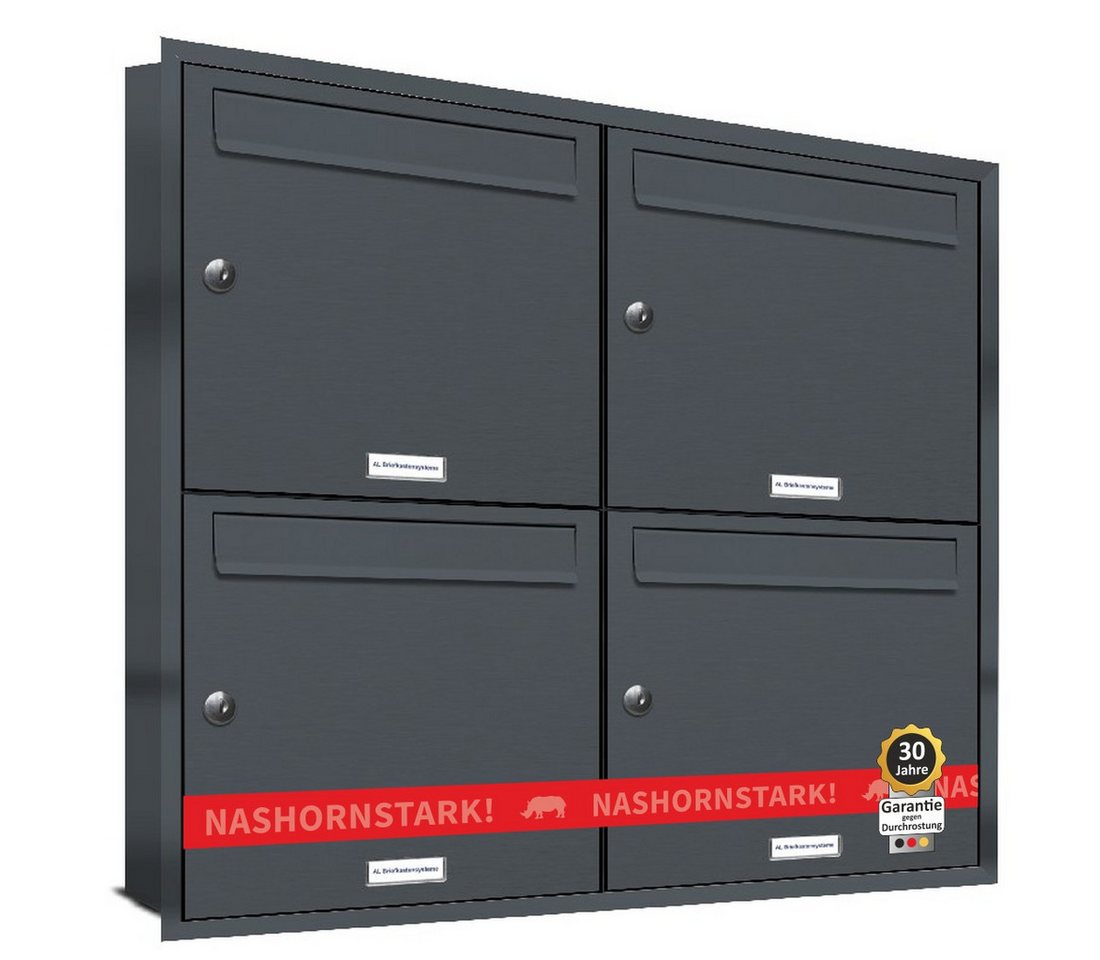 AL Briefkastensysteme Wandbriefkasten 4 Fach Premium Unterputz Briefkasten RAL 7016 Anthrazit wetterfest AL Briefkastensysteme Wandbriefkasten 4 Fach Premium Unterputz Briefkasten RAL 7016 Anthrazit wetterfest von AL Briefkastensysteme