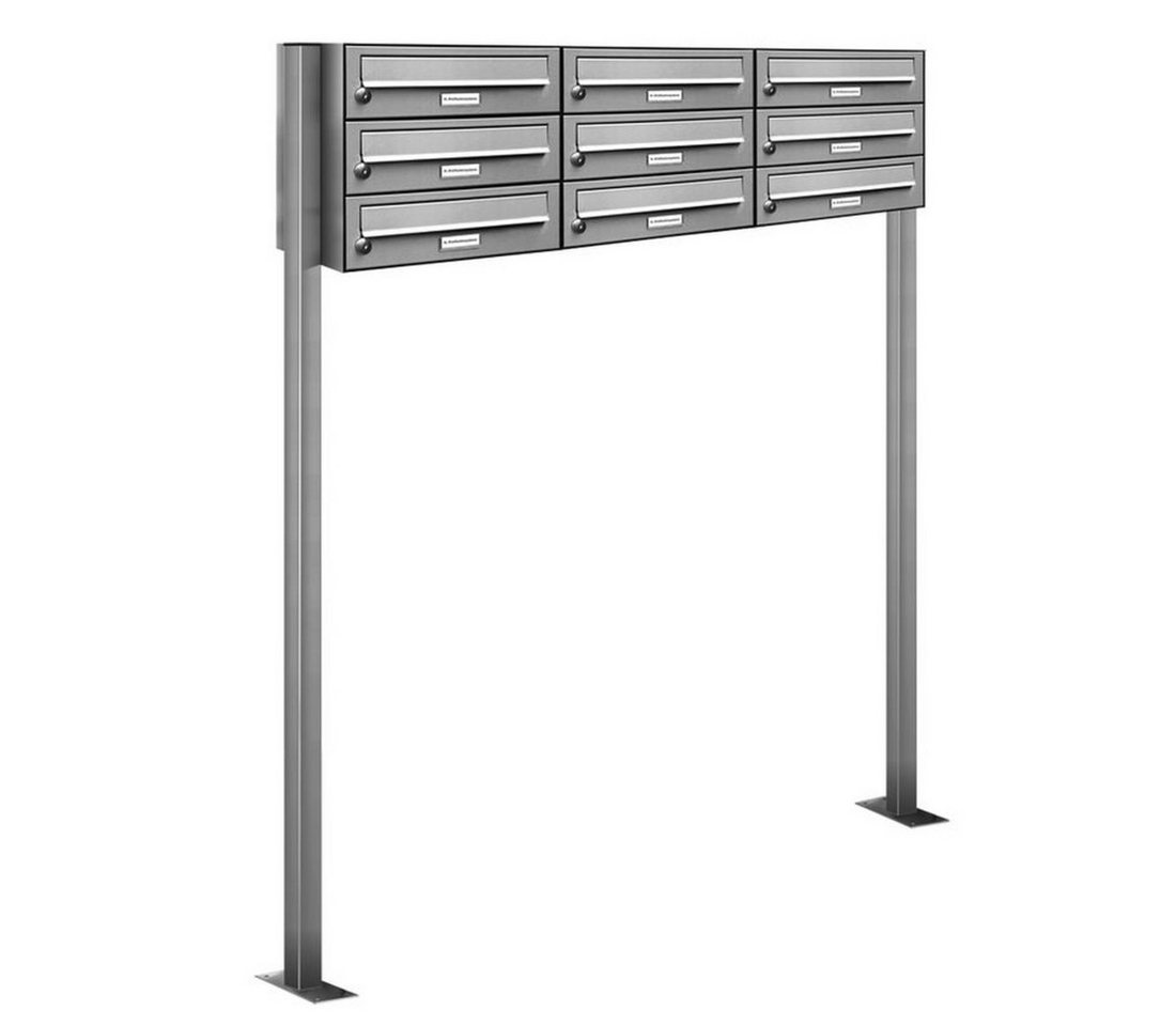 AL Briefkastensysteme Standbriefkasten 9 Fach Premium Edelstahl Briefkasten Post A4 modern robustwetterfest AL Briefkastensysteme Standbriefkasten 9 Fach Premium Edelstahl Briefkasten Post A4 modern robustwetterfest von AL Briefkastensysteme