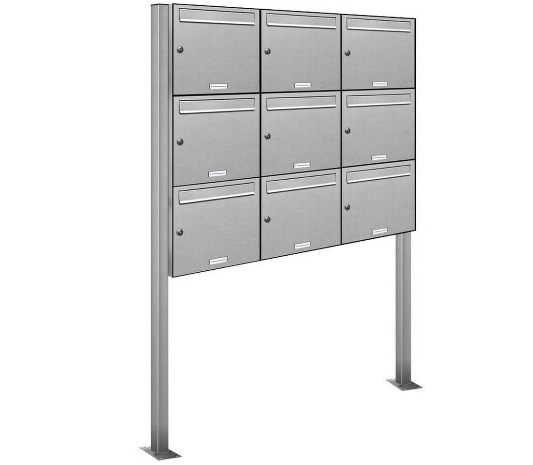 AL Briefkastensysteme Standbriefkasten 9 Fach Premium Edelstahl Briefkasten Post A4 modern robustwetterfest AL Briefkastensysteme Standbriefkasten 9 Fach Premium Edelstahl Briefkasten Post A4 modern robustwetterfest von AL Briefkastensysteme