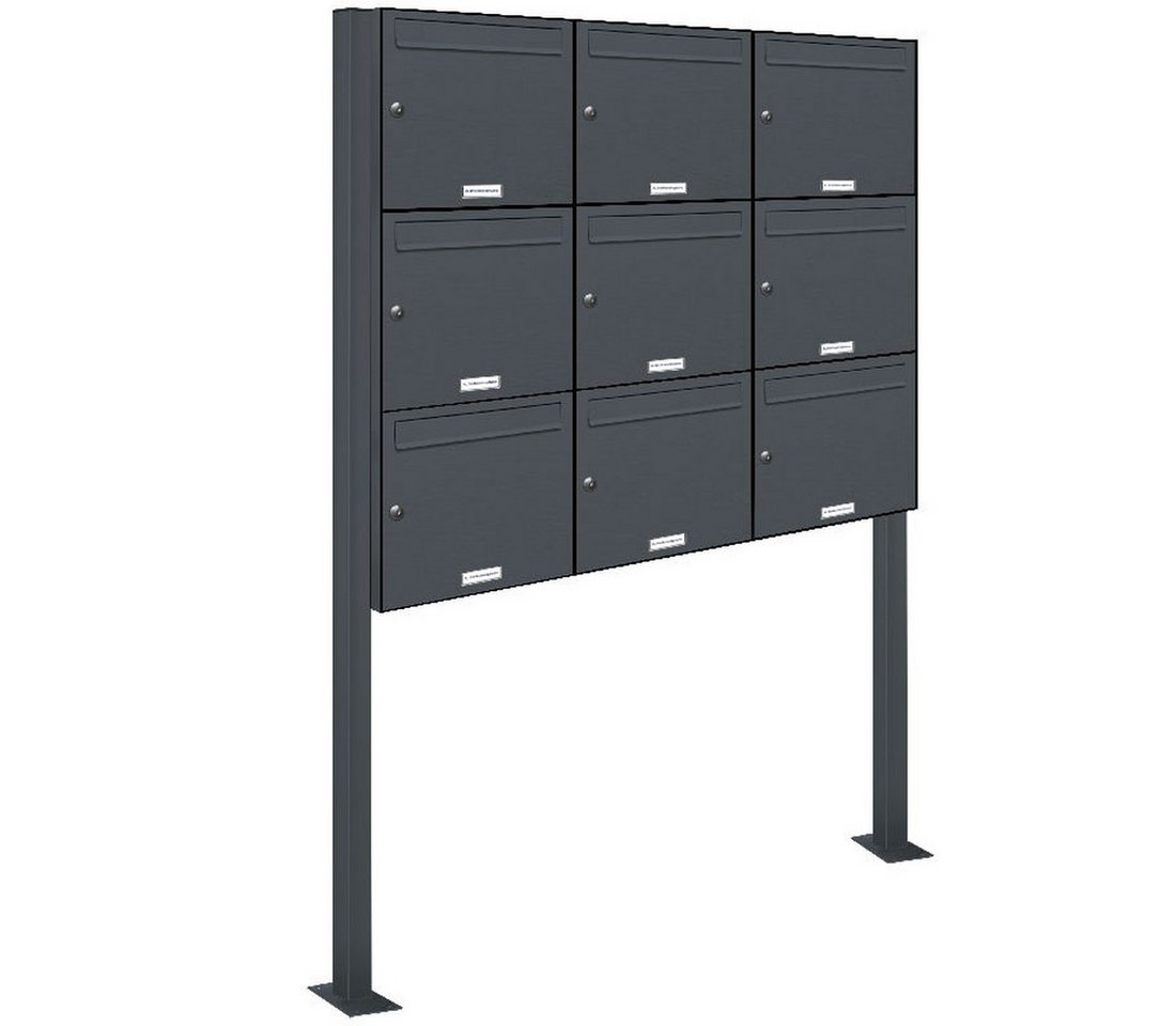 AL Briefkastensysteme Standbriefkasten 9 Fach Premium Briefkasten A4 in RAL 7016 Anthrazit Grau wetterfest AL Briefkastensysteme Standbriefkasten 9 Fach Premium Briefkasten A4 in RAL 7016 Anthrazit Grau wetterfest von AL Briefkastensysteme