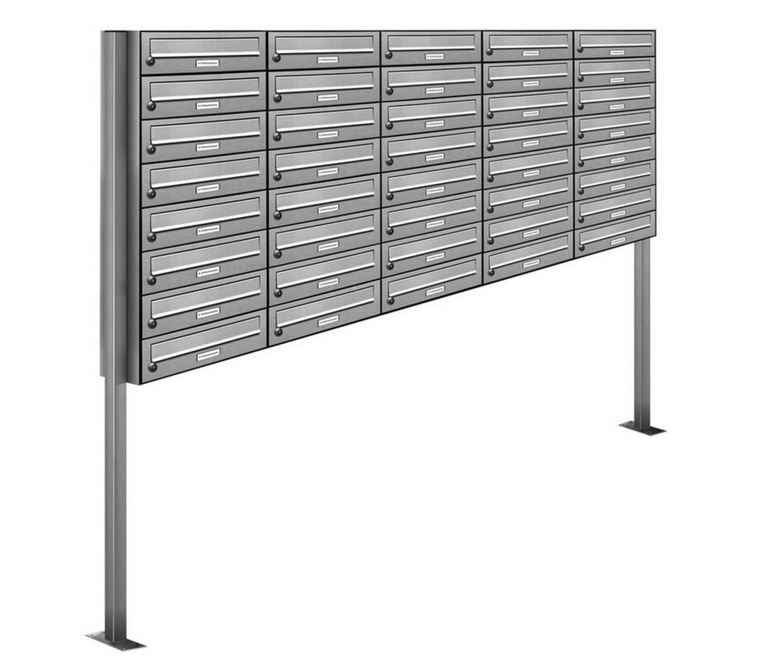 AL Briefkastensysteme Standbriefkasten 40 Fach Premium Edelstahl Briefkasten Post A4 modern robustwetterfest AL Briefkastensysteme Standbriefkasten 40 Fach Premium Edelstahl Briefkasten Post A4 modern robustwetterfest von AL Briefkastensysteme