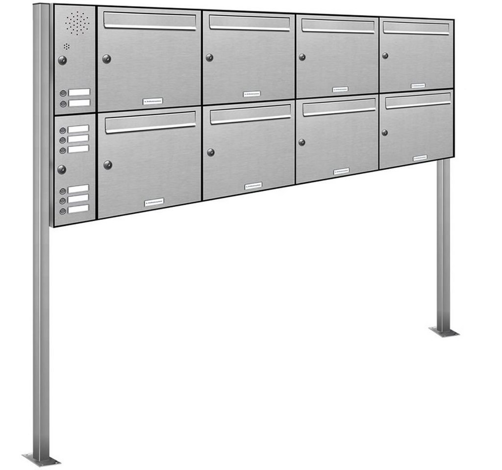 AL Briefkastensysteme Standbriefkasten 8 Fach Premium Edelstahl Briefkasten Post A4 modern robustwetterfest AL Briefkastensysteme Standbriefkasten 8 Fach Premium Edelstahl Briefkasten Post A4 modern robustwetterfest von AL Briefkastensysteme