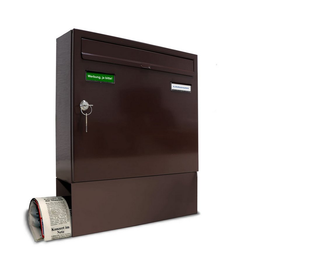 AL Briefkastensysteme Wandbriefkasten 1 Fach Basic Briefkasten A4 in RAL 8017 Schokoladen Braun wetterfest AL Briefkastensysteme Wandbriefkasten 1 Fach Basic Briefkasten A4 in RAL 8017 Schokoladen Braun wetterfest von AL Briefkastensysteme