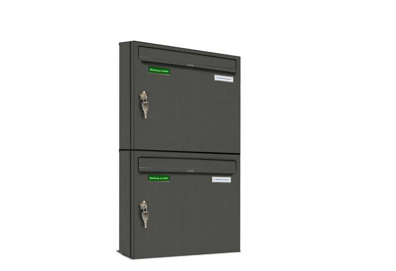 AL Briefkastensysteme Wandbriefkasten 2 Fach Basic Briefkasten A4 DB Farbe 703 Eisenglimmer Grau wetterfest AL Briefkastensysteme Wandbriefkasten 2 Fach Basic Briefkasten A4 DB Farbe 703 Eisenglimmer Grau wetterfest von AL Briefkastensysteme