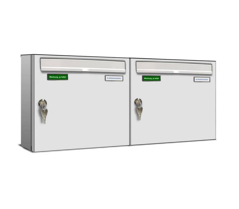 AL Briefkastensysteme Wandbriefkasten 2 Fach Basic Briefkasten A4 RAL Farbe 9016 Verkehrs Weiss wetterfest AL Briefkastensysteme Wandbriefkasten 2 Fach Basic Briefkasten A4 RAL Farbe 9016 Verkehrs Weiss wetterfest von AL Briefkastensysteme