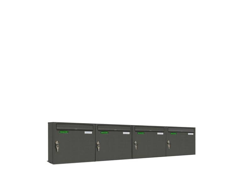 AL Briefkastensysteme Wandbriefkasten 4 Fach Basic Briefkasten A4 DB Farbe 703 Eisenglimmer Grau wetterfest AL Briefkastensysteme Wandbriefkasten 4 Fach Basic Briefkasten A4 DB Farbe 703 Eisenglimmer Grau wetterfest von AL Briefkastensysteme