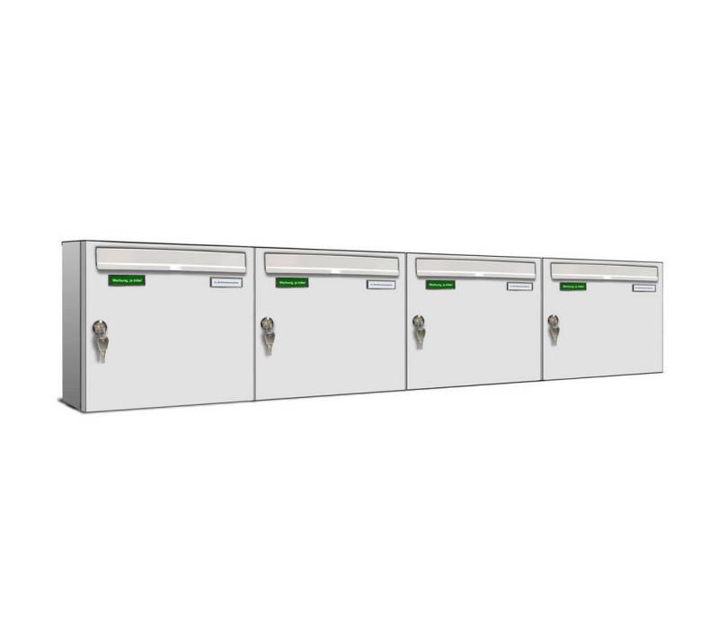 AL Briefkastensysteme Wandbriefkasten 4 Fach Basic Briefkasten A4 RAL Farbe 9016 Verkehrs Weiss wetterfest AL Briefkastensysteme Wandbriefkasten 4 Fach Basic Briefkasten A4 RAL Farbe 9016 Verkehrs Weiss wetterfest von AL Briefkastensysteme