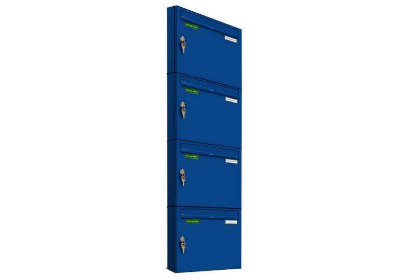 AL Briefkastensysteme Wandbriefkasten 4 Fach Basic Briefkasten A4 in RAL Farbe 5010 Enzian Blau wetterfest AL Briefkastensysteme Wandbriefkasten 4 Fach Basic Briefkasten A4 in RAL Farbe 5010 Enzian Blau wetterfest von AL Briefkastensysteme