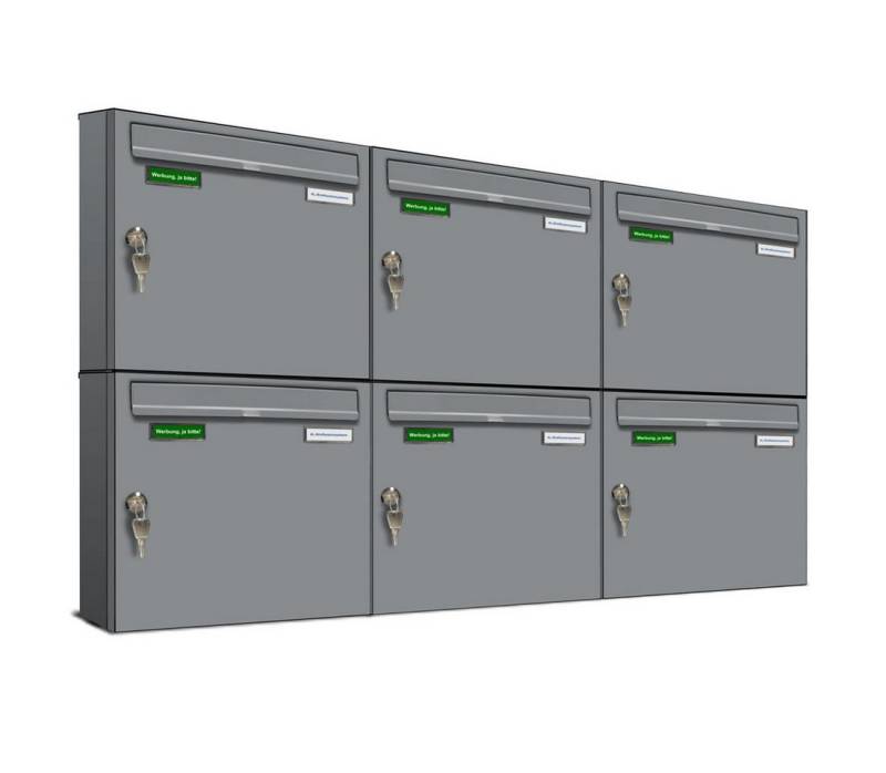 AL Briefkastensysteme Wandbriefkasten 6 Fach Basic Briefkasten A4 RAL Farbe 9006 Weiss Aluminium wetterfest AL Briefkastensysteme Wandbriefkasten 6 Fach Basic Briefkasten A4 RAL Farbe 9006 Weiss Aluminium wetterfest von AL Briefkastensysteme