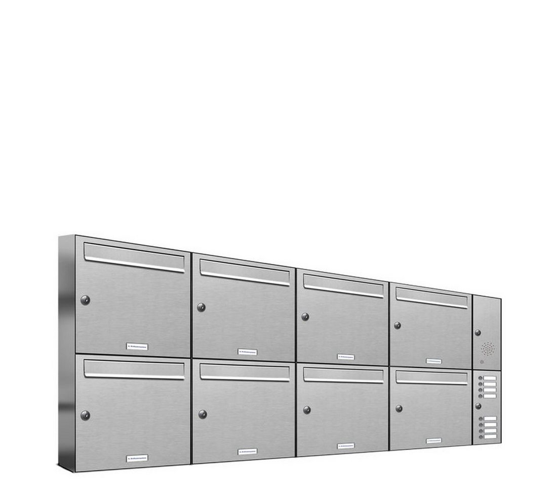 AL Briefkastensysteme Wandbriefkasten 8 Fach Premium Edelstahl Briefkasten Post A4 modern robustwetterfest AL Briefkastensysteme Wandbriefkasten 8 Fach Premium Edelstahl Briefkasten Post A4 modern robustwetterfest von AL Briefkastensysteme