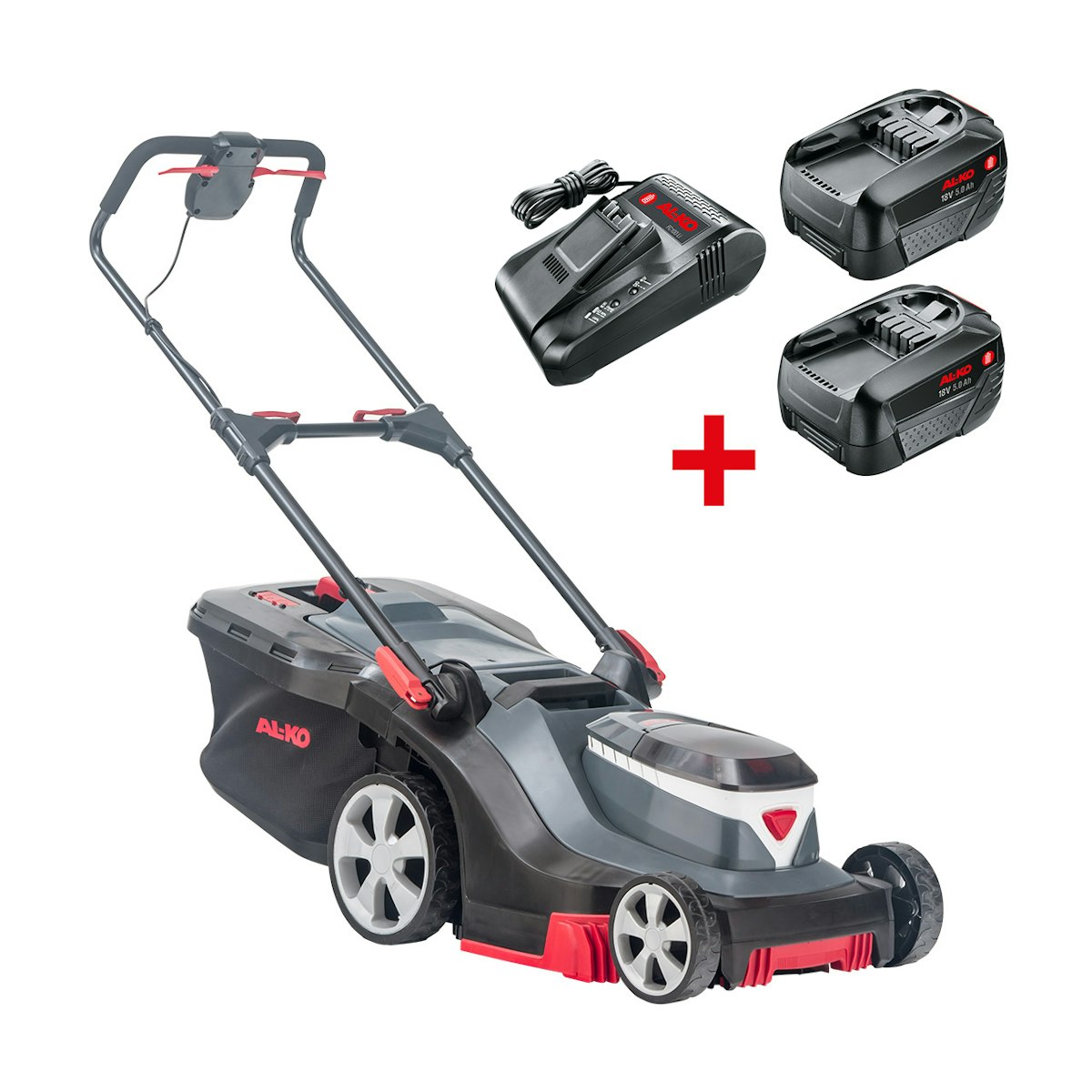 AL-KO 18 V BOSCH HOME AND GARDEN COMPATIBLE Akku-Rasenmäher 382 Li Premium inkl. 2 Akkus und Ladegerät von AL-KO