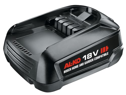 AL-KO 18 V Bosch Home and Garden Compatible Akku B50 Li 2,5 Ah, 60/36 min Ladedauer mit Ladegerät C50 Li/Schnellladegerät FC100 Li, 45 Wattstunden, 370 Gramm Gewicht, Schwarz von AL-KO