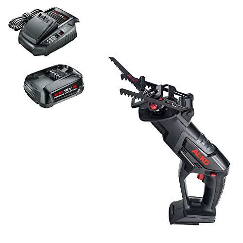 AL-KO Akku-Handsäge PS 1815, 18 V Li-Ion (Akku und Ladegerät im Lieferumfang), 15 cm Schnittstärke, Hubzahl 2500 pro Min., mit LED Arbeitsleuchte von AL-KO