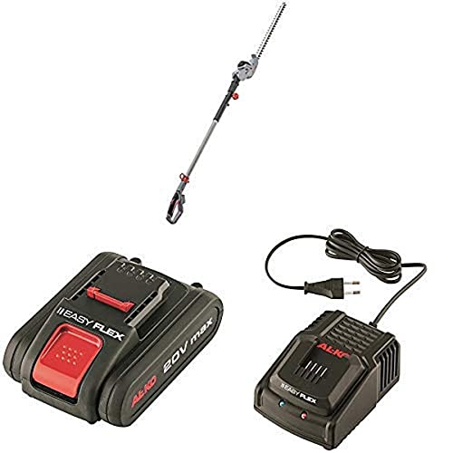 AL-KO Akku Hochheckenschere HTA 2050 (20 V Li-Ion, 51 cm Schnittlänge, Arbeitshöhe bis zu 3,5 m) + Akku Easy Flex, 20 V/2.5 Ah/Li-Ion + Einfach-Ladegerät Easy Flex 20 V/3 A von AL-KO