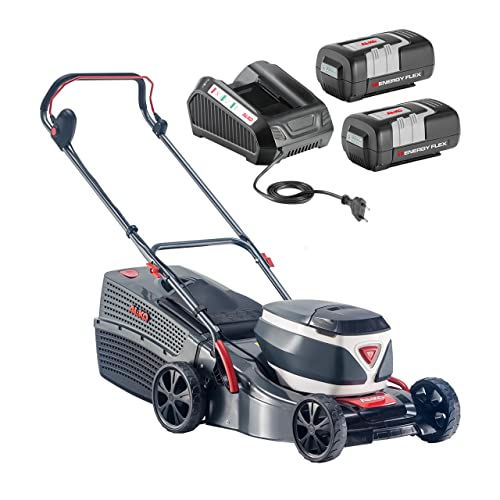 AL-KO Akku-Rasenmäher 42.2 Li Comfort, 42 cm Schnittbreite, Akkufach für bis zu 2 Akkus 36 V Li-Ion (2X Akku und Ladegerät im Lieferumfang), für Flächen bis 800 m², Robustes Stahlblechgehäuse, Grau von AL-KO
