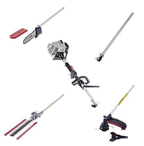 AL-KO Benzin-Multitool BC 260 MT Komplettset, 0.75 kW Motorleistung 2-Takt, Komplettgerät mit Fadenspule/Messerblatt/Heckenschere/Hochentaster, Aufsätze leicht zu wechseln, inkl. Tragegurt von AL-KO