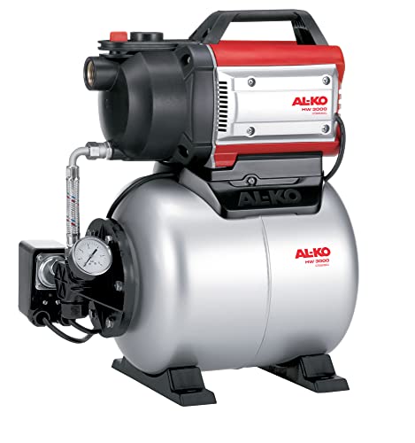 AL-KO Hauswasserwerk HW 3000 Classic, 650 W Motorleistung, max. Fördermenge 3100 l/h, max. Förderhöhe 35 m, 1-stufiges Pumpenlaufwerk, Rot-grau-schwarz von AL-KO