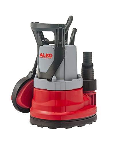 AL-KO Klarwassertauchpumpe SUB 8500 Easy, 290 W Motorleistung, max. Förderhöhe 6 m, max. Fördermenge 8000 l/h, Flachabsaugend bis 5 mm, Rot-grau-schwarz von AL-KO