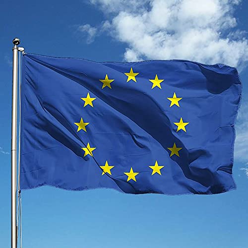 Europa-Flagge, 150 x 220 cm, aus nautischem Polyester, 115 g/m², mit doppeltem Rand, Seil und Mantel. Flamme-Behandlung B1, geeignet sowohl für den Innen- und Außenbereich von AL PRODUCTION