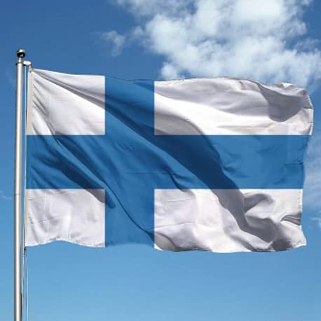 Flagge Finnland 90 x 150 cm aus Polyester, mit umlaufendem Saum und Öse von AL PRODUCTION